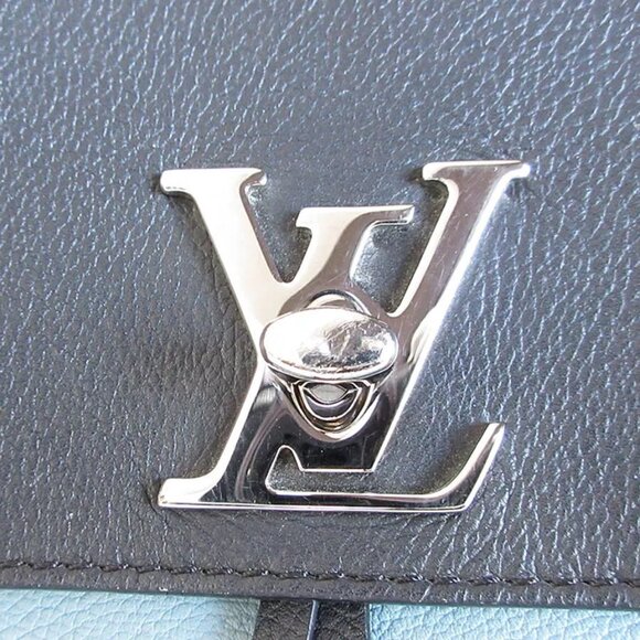 Auth LOUIS VUITTON Lockme Backpack blue-black leather - Picture 8 of 12